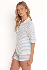 Cherie Knit Short - Cream Sky Blue - XL - Image 48