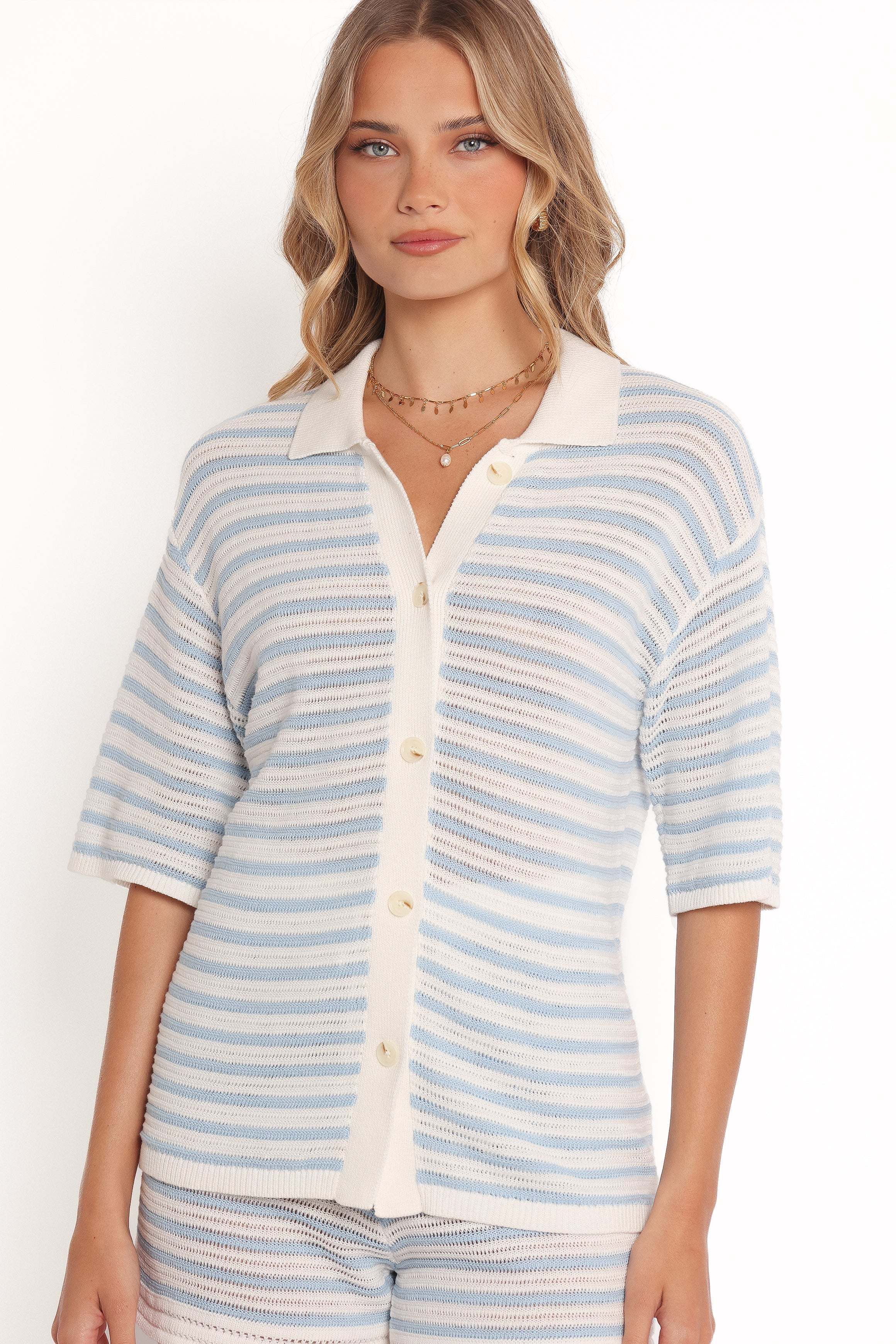 Cherie Knit Short - Cream Sky Blue - XL - Image 51