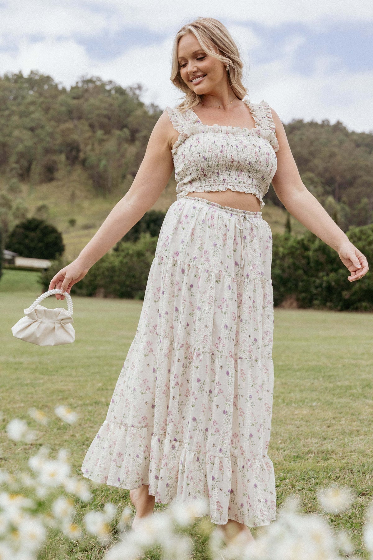 Amberlyn Maxi Skirt - Pink Floral - XL - Image 33