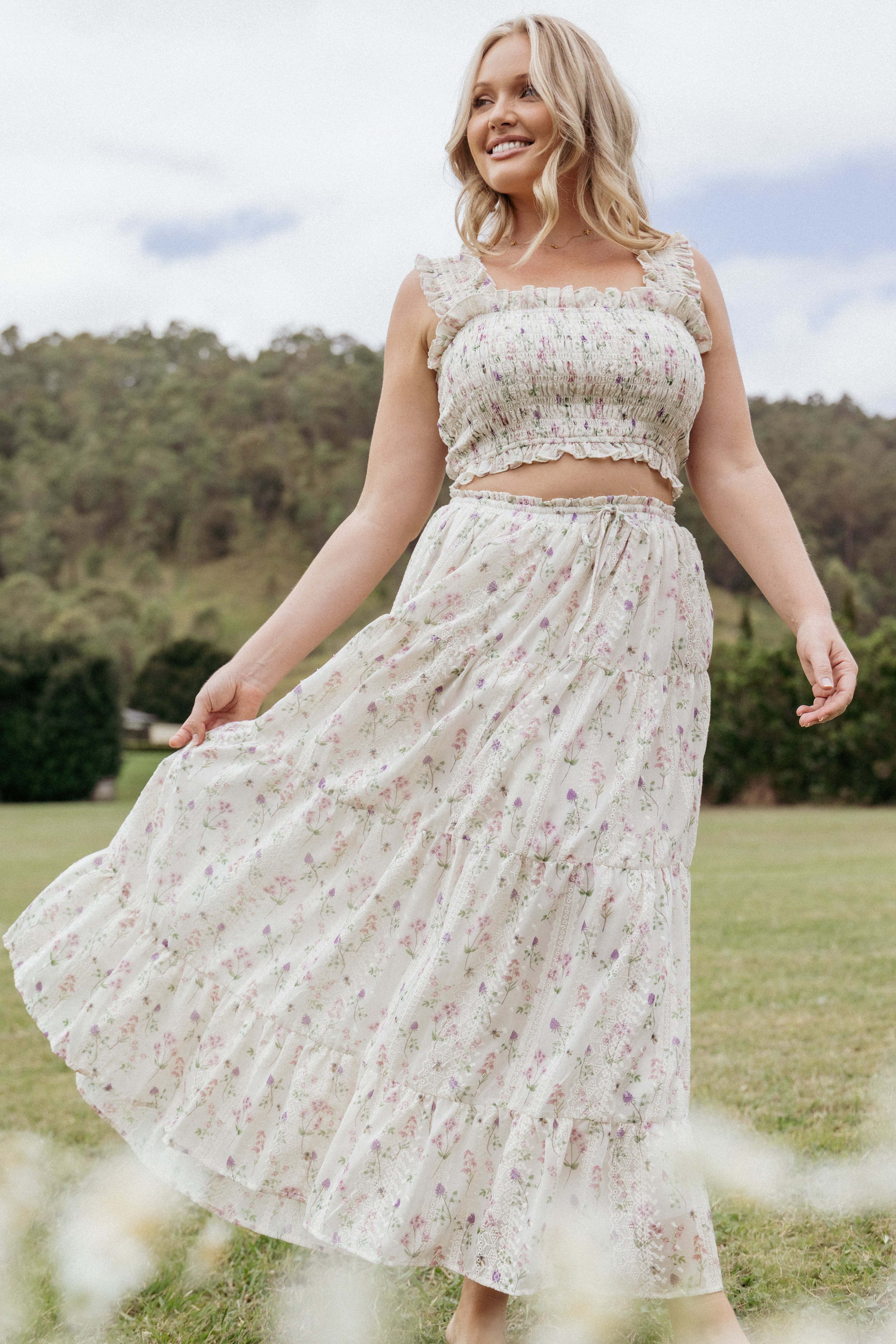 Amberlyn Maxi Skirt - Pink Floral - XL - Image 40