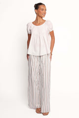 Ember Cotton Pants - Blue Brown Stripe - XL - Image 31