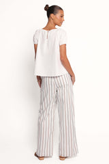 Ember Cotton Pants - Blue Brown Stripe - XL - Image 32