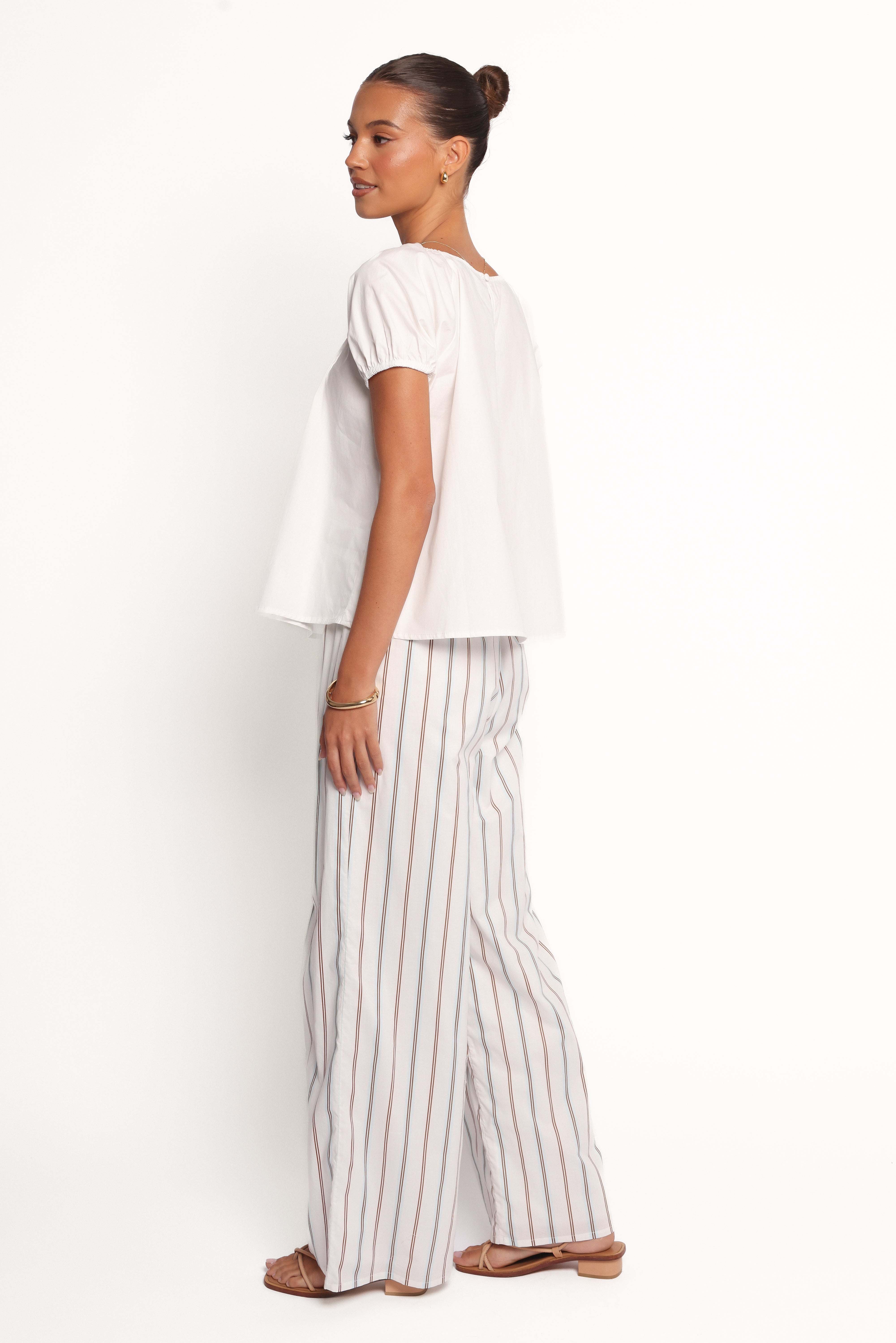 Ember Cotton Pants - Blue Brown Stripe - XL - Image 33