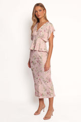 Kenna Satin Midi Skirt - Blush Rose - XL - Image 36