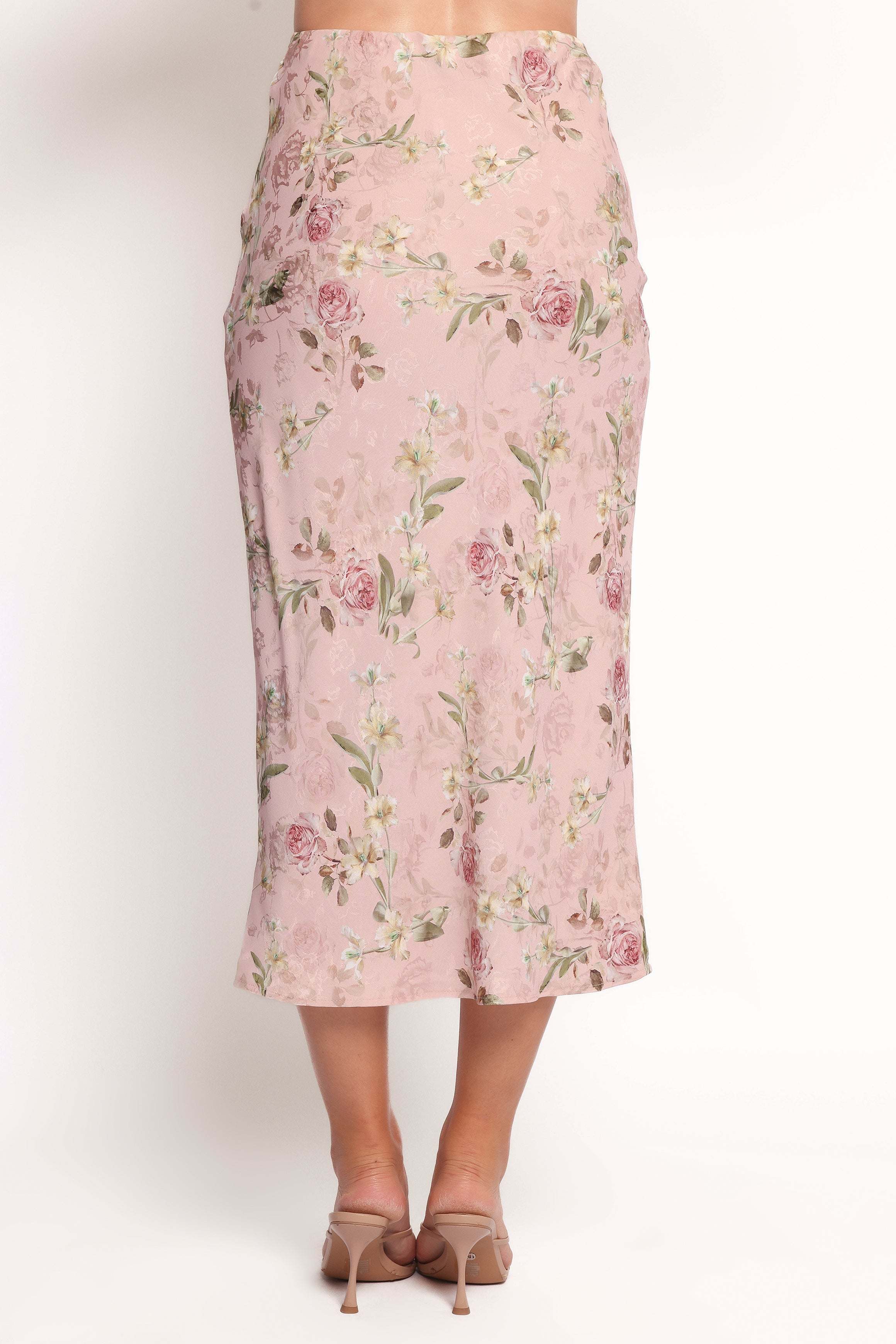 Kenna Satin Midi Skirt - Blush Rose - XL - Image 38