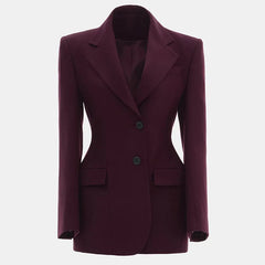 AYDENMONTANA 2025 Spring Women's Elegant Solid Slim Blazer - Long Sleeve Lapel Shoulder Pads Single Breasted Chic Coat
