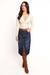 Starcie Denim Midi Skirt - Medium Denim - XL - Image 35