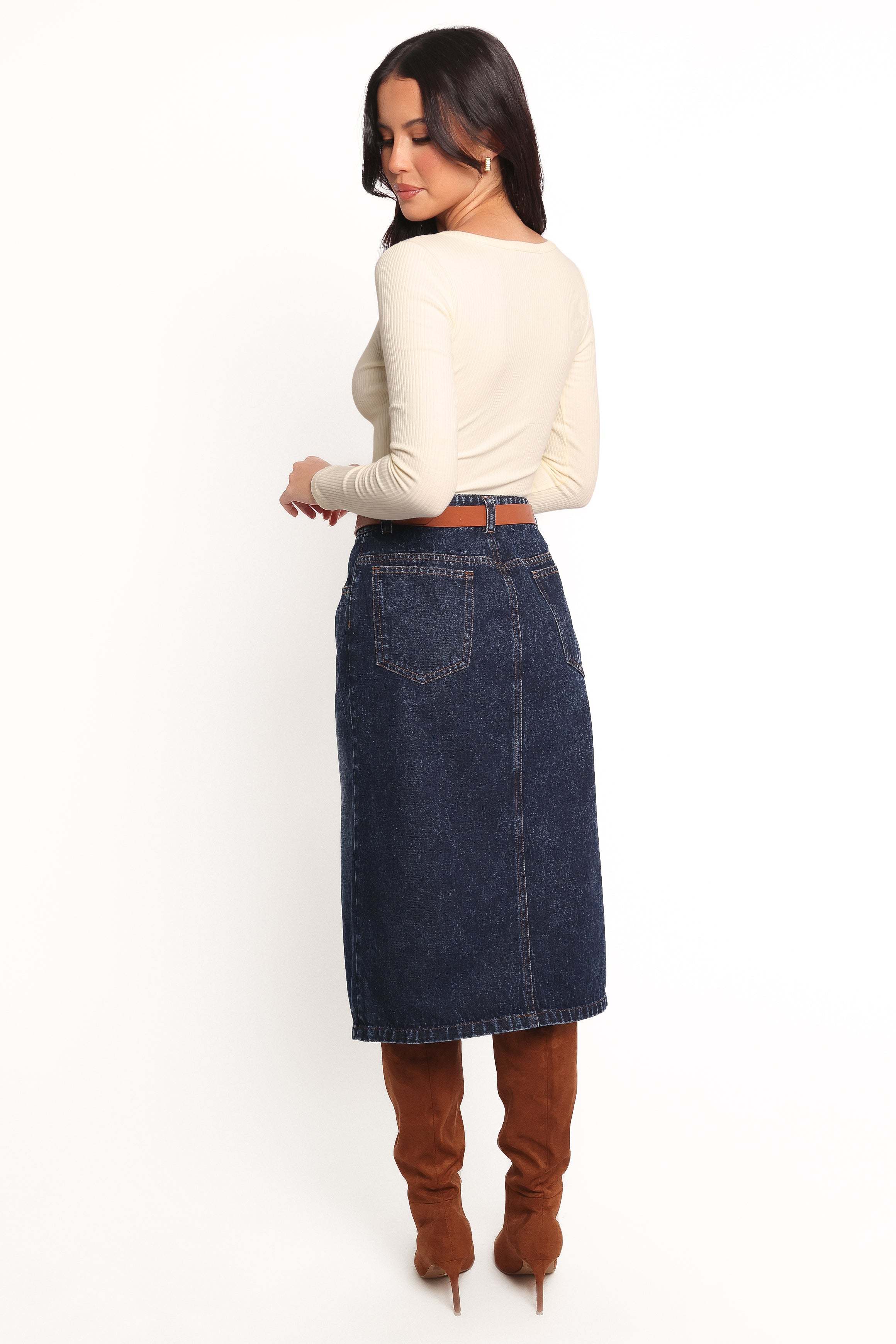 Starcie Denim Midi Skirt - Medium Denim - XL - Image 38