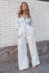 Ember Cotton Pants - Blue Brown Stripe - XL - Image 29