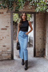 Dana Denim Midi Skirt - Blue Wash - 12 - Image 57
