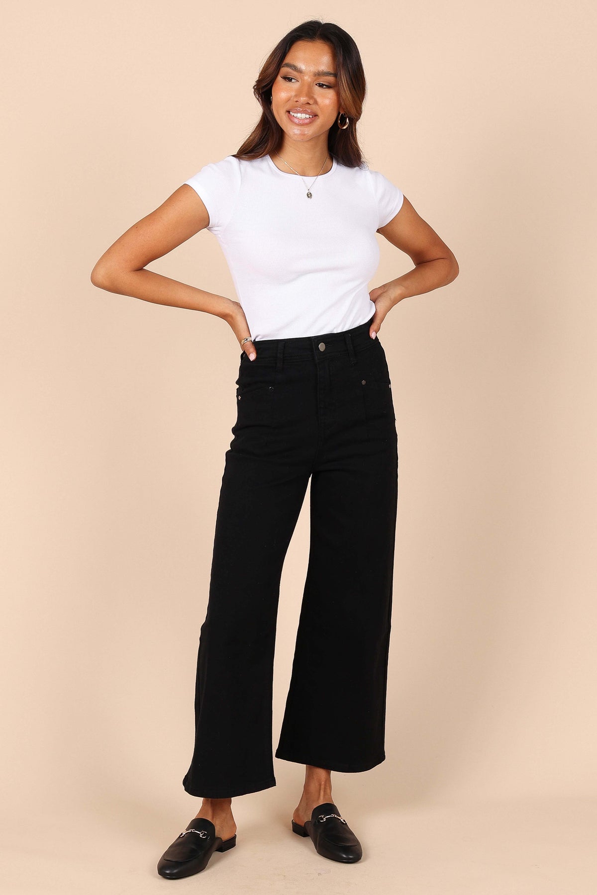 Georgette High Waisted Straight Leg Pants - Black - XL - Image 29