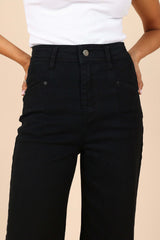 Georgette High Waisted Straight Leg Pants - Black - XL - Image 31