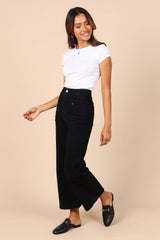 Georgette High Waisted Straight Leg Pants - Black - XL - Image 32